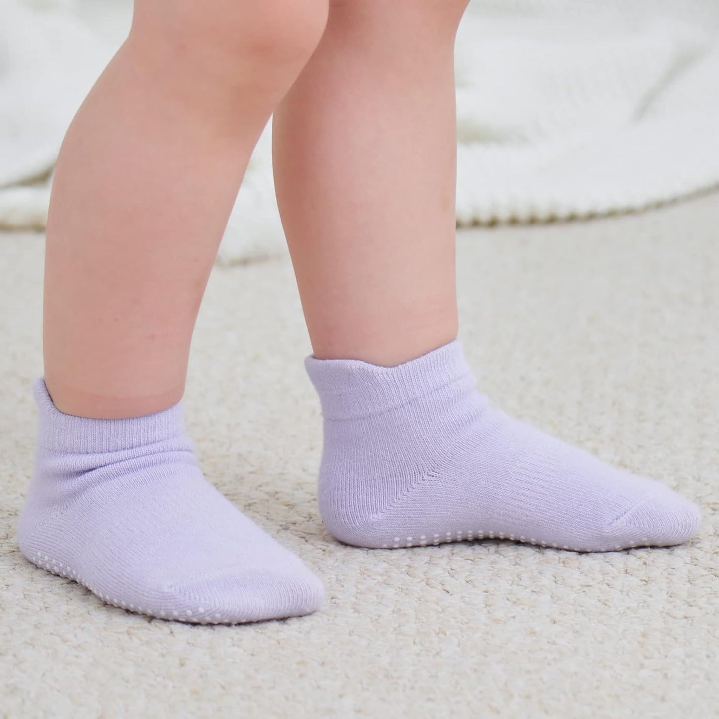Zaples Baby Non-Slip Grip Ankle Socks - Comfortable Non-Skid Soles for Infants & Toddlers