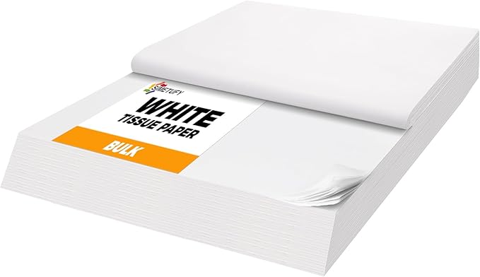 Simetufy 1000 Sheets White Tissue Paper Bulk, 20" x 30" Packing Supplies for Moving & Packaging, Gift Wrapping Tissue Paper for Gift Bags, Weddings, Birthday, Holidays, and Christmas Crafts Decor