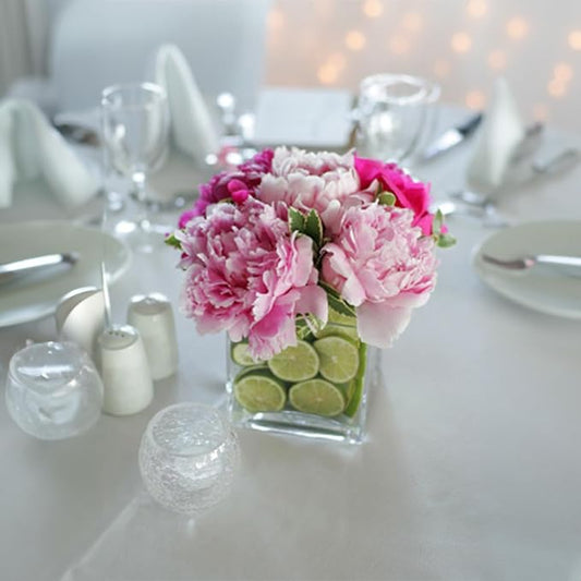 WGV 3 Inch Clear Square Cube Glass Votive Candle Holder Vase Bulk, Small Tiny Mercury Tea Light Terrarium Décor 3x3”, 24 Pieces