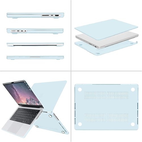 **MOSISO MacBook Pro 14 Inch Hard Case - Cloud Blue with Keyboard Skin, Screen Film & Pouch**
