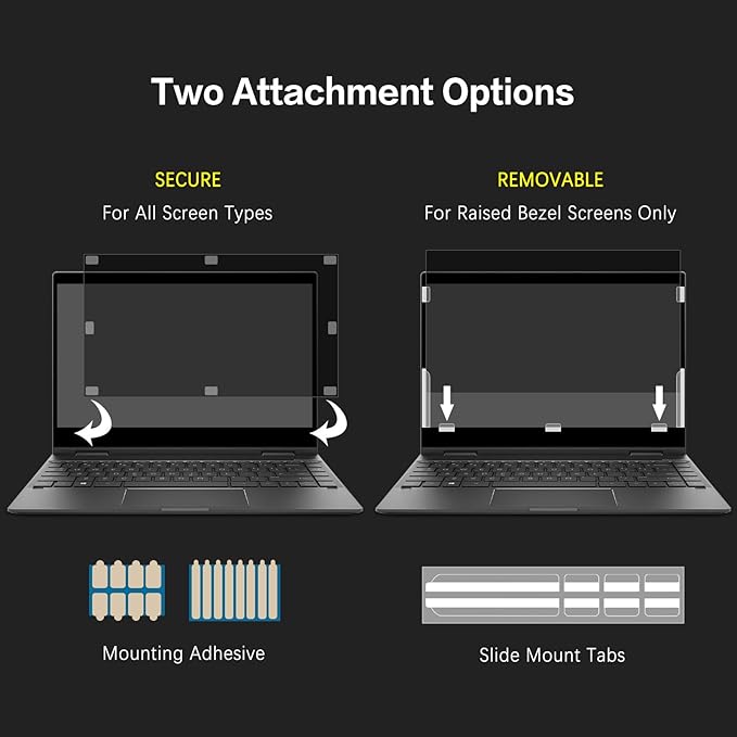 Laptop Privacy Screen 15.6 Inch 16:9 Aspect Ratio, Laptop Screen Privacy Shield Compatible With Lenovo Hp Dell Acer Asus Thinkpad Envy Xps, Removable Anti Glare Blue Light Computer Filter Protector