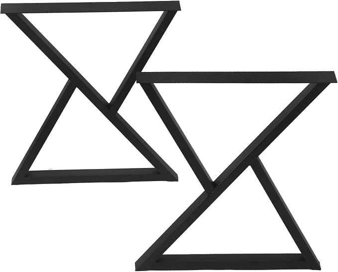 MBQQ 2 Pcs Triangle Table Legs - Heavy Duty Metal, Rustic Decor, Industrial Modern, DIY Cast Iron Bench Legs (H28'xW24')