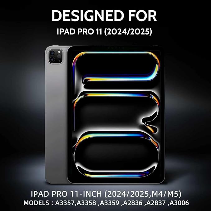 Peslv 360° Privacy Screen for iPad Pro 11 Inch M4/M5 [2024/2025 5th/6th Gen], Anti Glare Blue Light Spy Filter Private Cover, High Sensitive Bubble-Free Easy Install Black Security Protector
