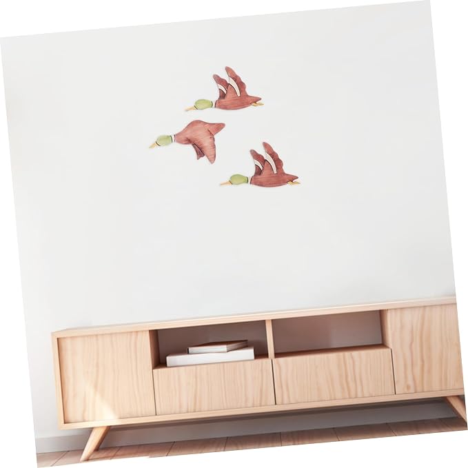 IMIKEYA 3pcs Flying Bird Wall Hanging Crafts Vintage Wooden Wall Decor for Home Elegant Artistic Touch to Living Room Easy Installation Rustic Aged Look