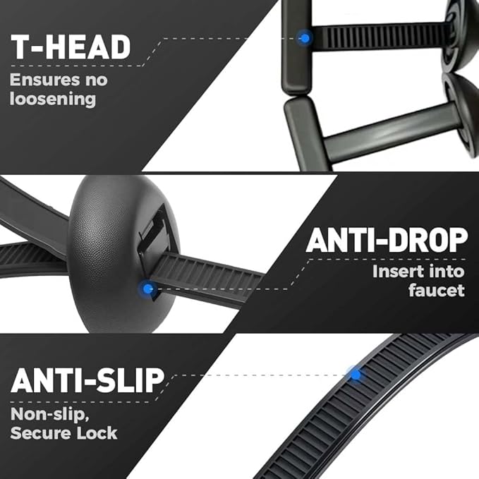 Upgrade Nylon Universal Cable Tie Buckle, 2026 New Heavy Duty Self-Locking Zip Ties Holder with Pin Button Design, Multipurpose Black Cable Tie Buckle Tool for Car Daily Repair (200)