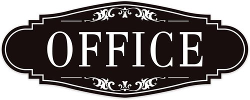 Modern Office Sign Sticker - Self-Adhesive, Waterproof & Fade-Resistant | Black for Home & Business
