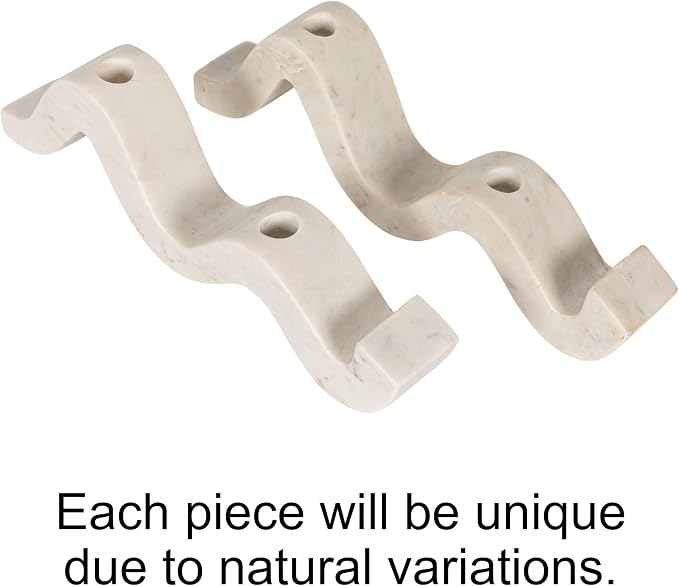 Bloomingville Marble Wave Double Taper Candle Holder, White