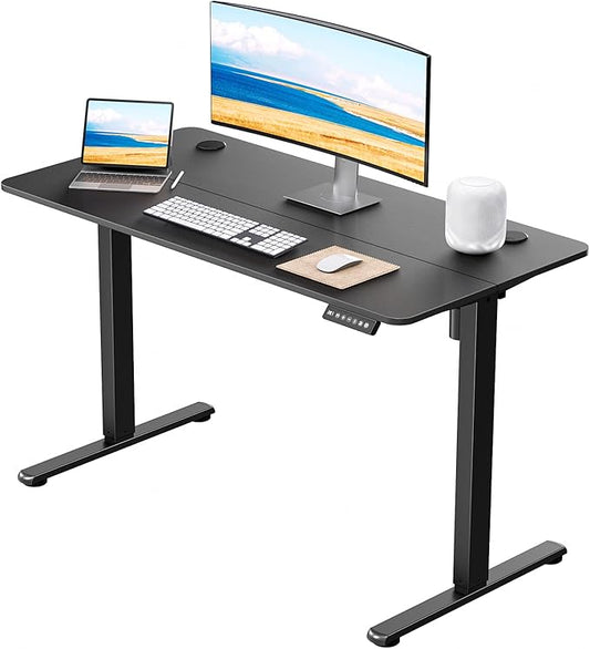 Standing Desk Home Office Desk, 48 x 24 Inches, Electric Height Adjustable Ergonomic Rising Computer Table, 4 * 2ft, Black Desk