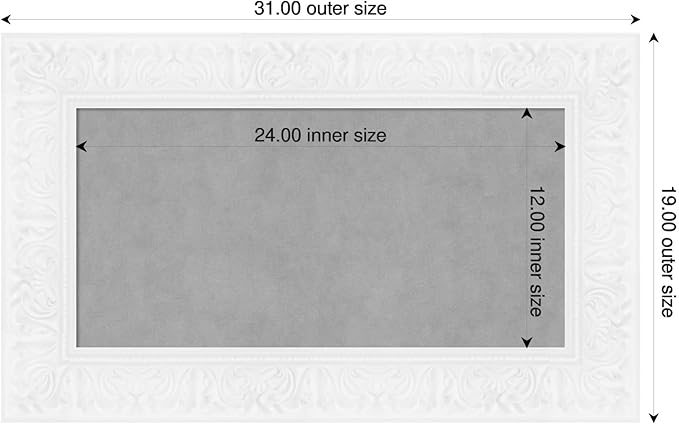 Amanti Art White Framed Magnetic Board 19x31 Small Vision Board for use with Magnets, 100% Metal Sheet to Display Items as Office Decor or for Home Organization in mudroom, Kitchen or Kids Room