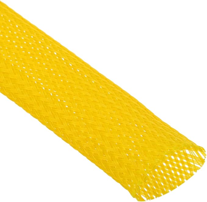 uxcell Expandable Sleeving,1 3/16-inch 10ft Cable Sleeve, Yellow