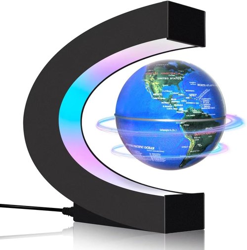 Magnetic Levitating Globe by TechGadget | LED Floating World Globe Lamp for Home & Office Decor