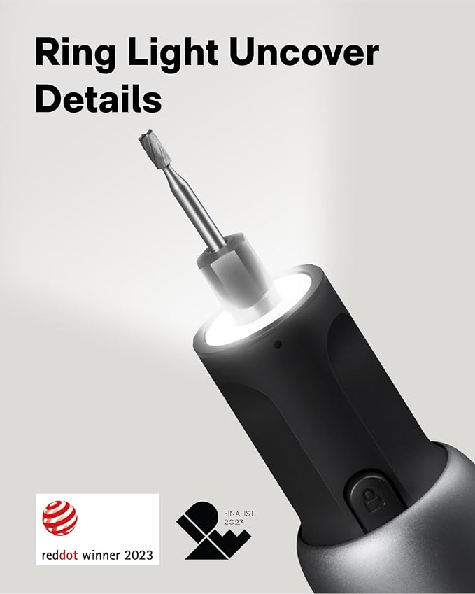 HOTO 4V Cordless Rotary Tool Kit, 5-Speed 25000RPM Powerful Engraving Pen with LED Light, USB-C Rechargeable, 35 Accessories for 3D Printing Sanding, Polishing, Drilling, Carving, Cutting DIY Crafts