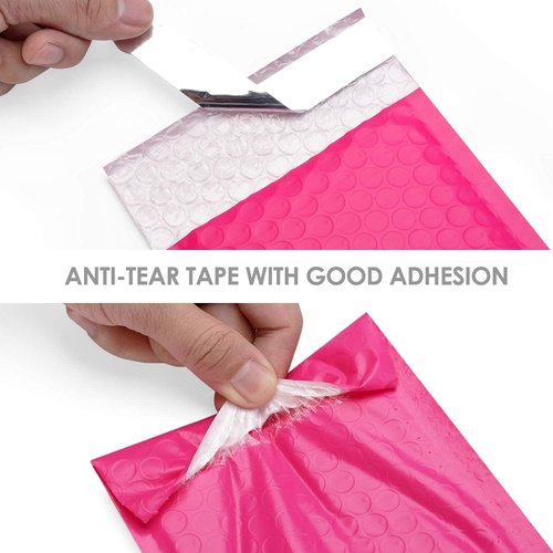 Metronic Small Bubble Mailers - 4x8 Inch Self-Seal Padded Envelopes | 800PC Hot Pink Bulk Pack for Small Business