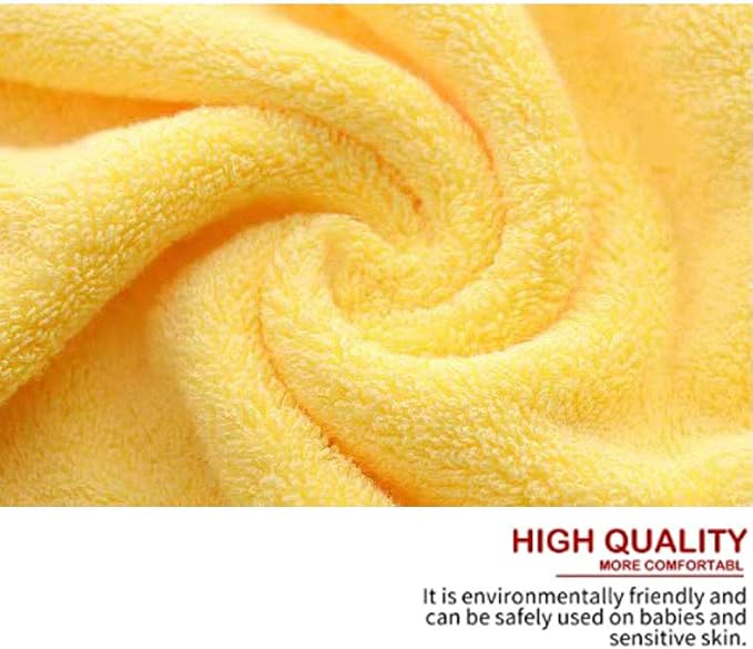 PUPOPIK Hand Towels for Bathroom 2 Pack-100% Cotton Hand Towel (14 x 30 Inch), Highly Absorbent and Quick Dry Face Washcloth, Home Soft Premium Towel for Hotel, Bath, Kitchen and Spa(Yellow)