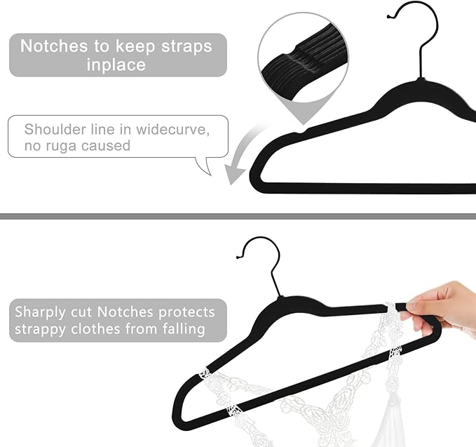MIZGI Kids Velvet Hangers,Non-Slip Big Kids Hangers,14 Inch Hangers for Youth,Teen Clothes,Pack of 50