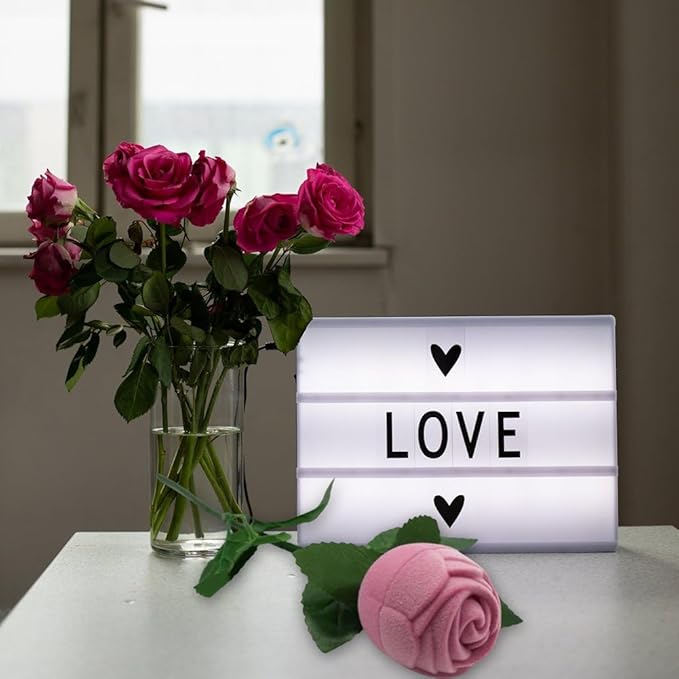 Rose Ring Case Portable Jewelry Box Romantic Jewelry Ring Gift Box Case for Weddings Valentine's Day Proposals and Engagement