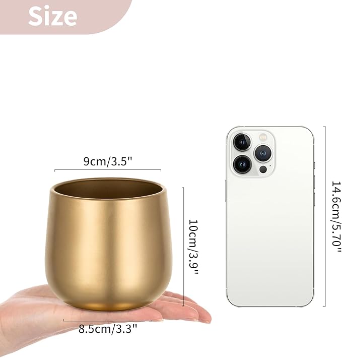 NUPTIO Small Gold Vases for Centerpieces: 2 Pcs 3.94 inch Flower Trumpet Vase Vintage Compote Vase Metal Urn Planter Plant Pots Flowers Bowls Pedestal for Wedding Party Table Centerpiece Decorations