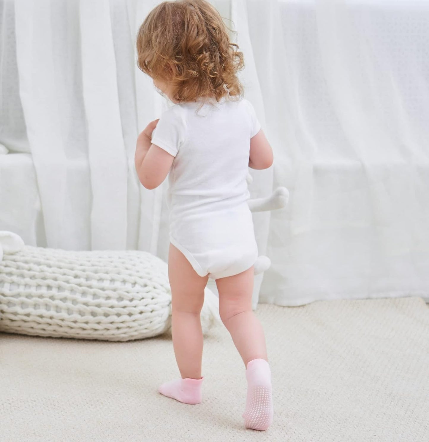 Zaples Baby Non-Slip Grip Ankle Socks - Comfortable Non-Skid Soles for Infants & Toddlers