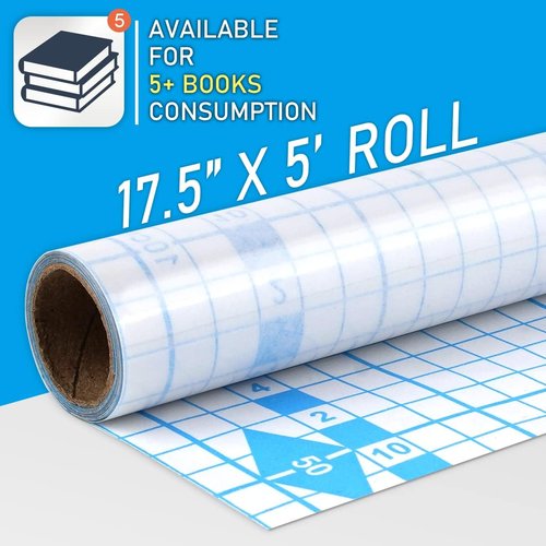 Chell Clear Contact Paper Roll - Self-Adhesive Book Cover Protector | 17.5 in x 5 ft