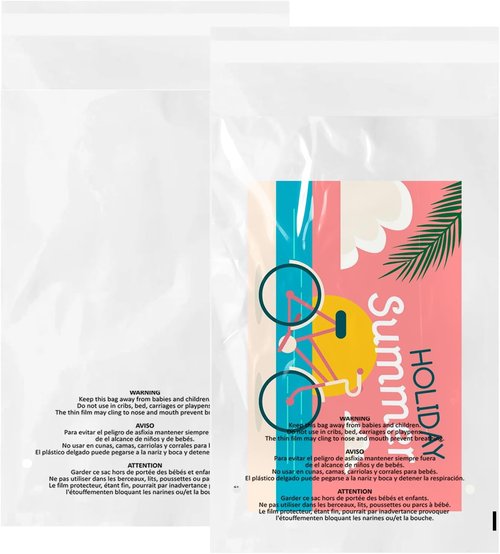 Belinlen 300 Count Self-Seal Clear Poly Bags - 6x9 Inch with Suffocation Warning & Permanent Adhesive