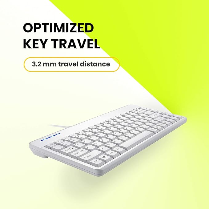 Perixx PERIBOARD-409PW Wired PS2 Mini Keyboard - 12.36x5.75x0.79 inches Dimension - White - US English Layout,PB-409PWUS-11829