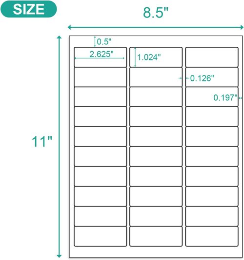 MFLABEL Address Labels - 1" x 2-5/8" White Shipping Labels for Inkjet/Laser Printers | 3000 Stickers (100 Sheets)