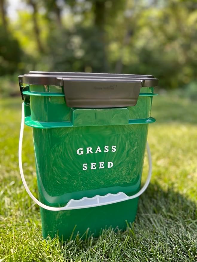 House Naturals 4 Gallon Square Food Grade Plastic Bucket with Lid, Made in USA (Pack of 2) (Dark Green)