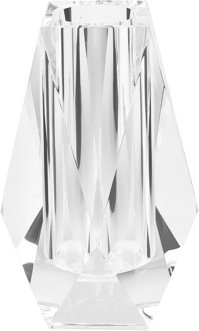 Kitcom Flower/Bud Crystal Vase Decorative Vases for Home, Wedding, Christmas, Outline Dimensions W2''xH4.3'', Clear with Gift Box