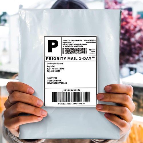 POLYSELLS Poly Mailers - 500 Pcs 12x15.5 Inches White & Silver Shipping Envelopes | Waterproof & Tear-Resistant