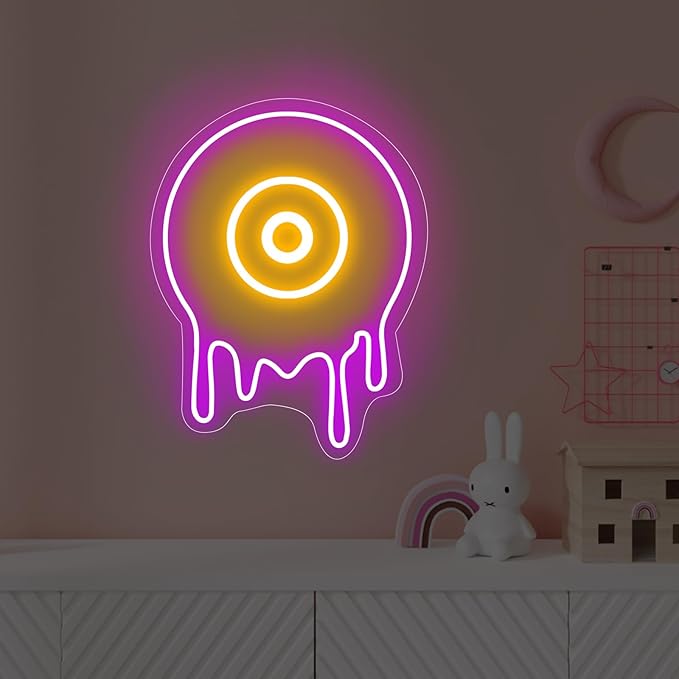 Melting Vinyl Record Led Neon Sign, Music Wall Décor, 90s theme party decoration, Vinyl record led-neon wall neon decor, Custom neon sign for Bedroom Home Bar Birthday Party Wedding Wall-Pink
