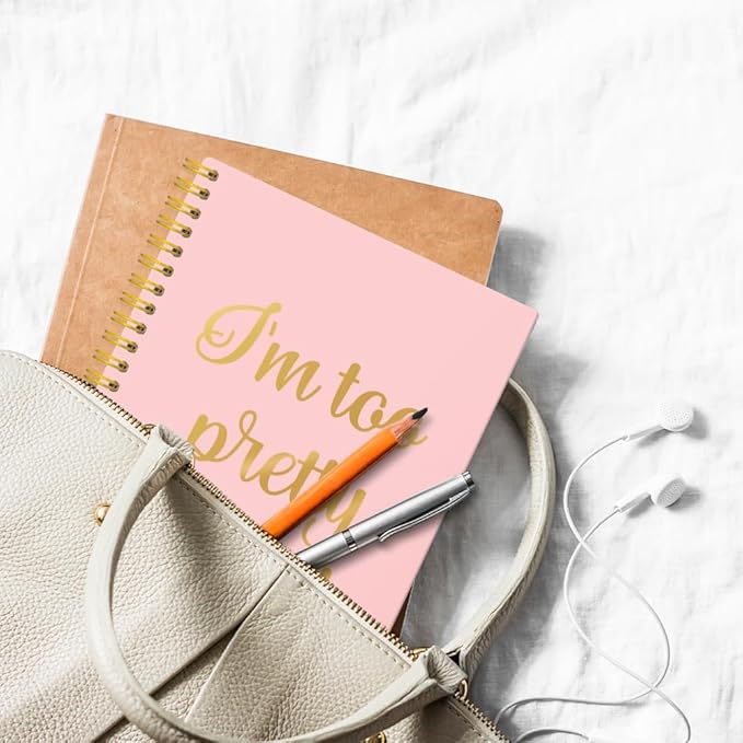 XQLZY Perfection Pink Gold Spiral Notebook, Resignation Retirement Promotion Inspirational Gifts for Woman Coworker Boss Friend, Friendship Gifts Between Lady, Sympathy Present for Office