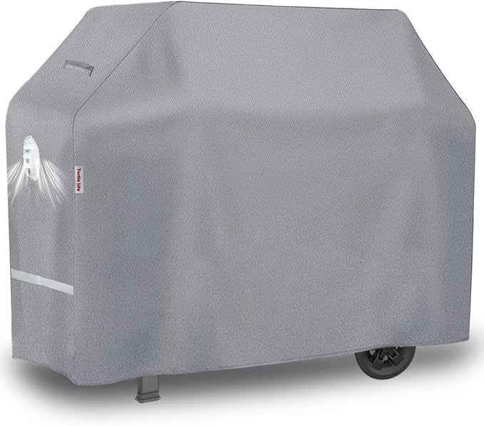Turtle Life BBQ Grill Cover, 70 Inch Heavy Duty Waterproof 5-6 Burner Barbecue Gas Grill Covers for Weber Genesis Summit Char-Broil Deluxe, Gray