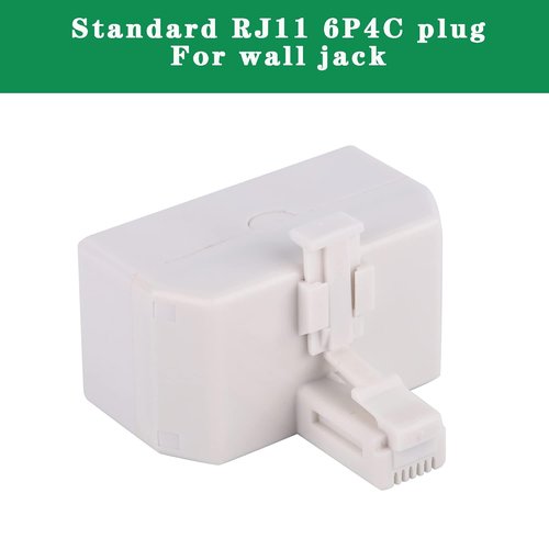 LanSenSu Phone Jack Splitter 2-Pack with Coupler - RJ11 6P4C Male to Female, Beige (3 Way)