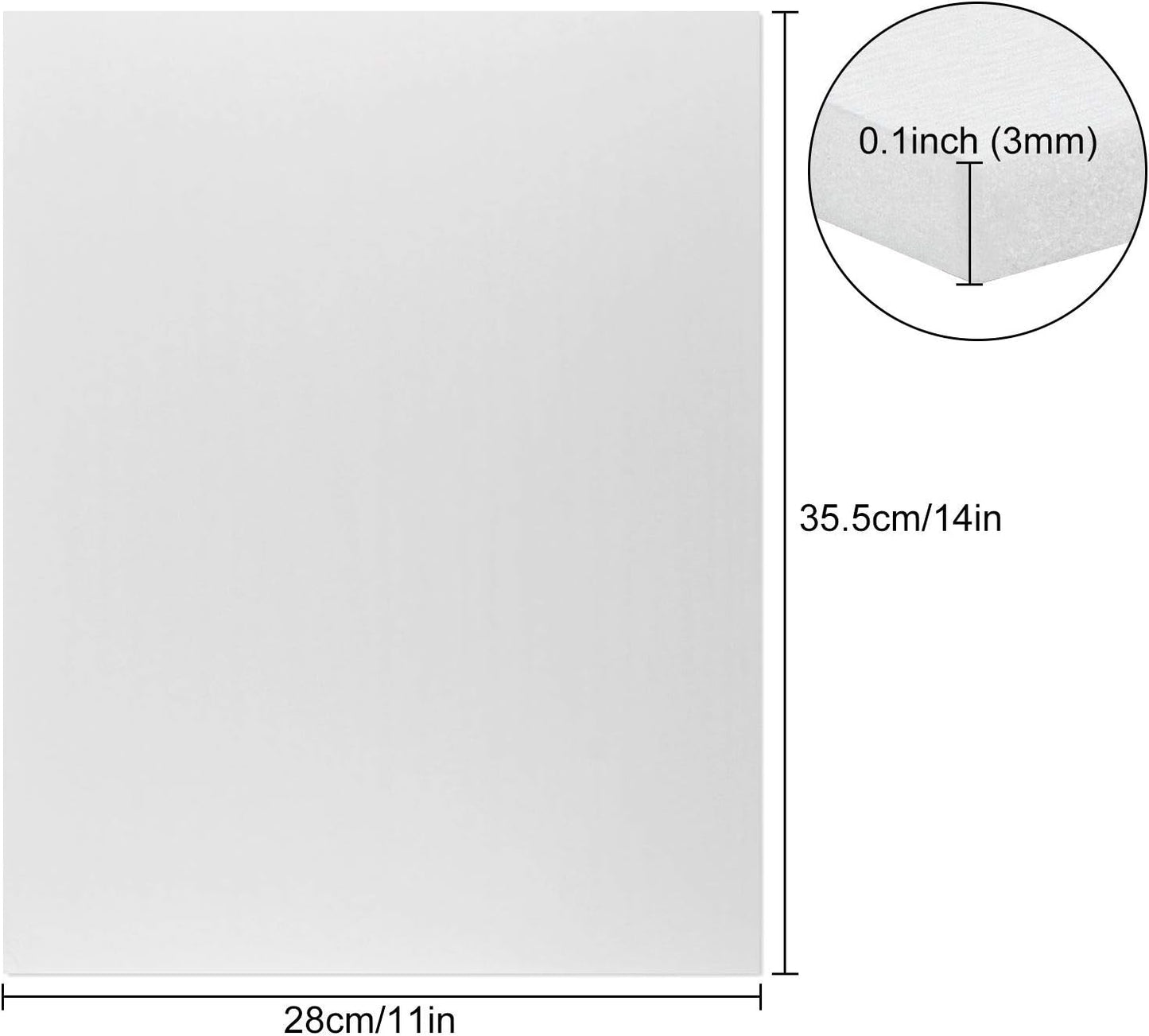 Acrux7 Foam Boards - 20 Pack 11x14 Inch Foam Core Backing for Crafts, School & Art Projects