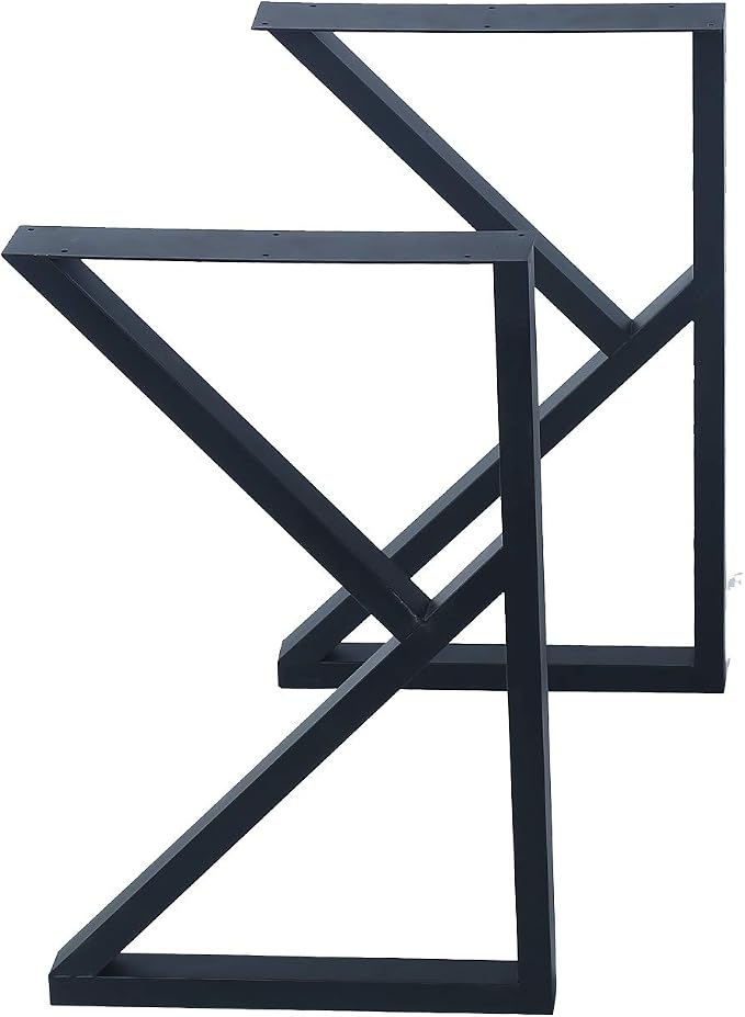 MBQQ 2 Pcs Furniture Legs Rustic Decory K Shape Table Legs,Heavy Duty Metal Desk Legs,Dining Table Legs,Industrial Modern, DIY Iron Bench Legs(H28”xW17.7”)
