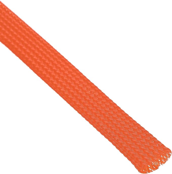 uxcell PET Expandable Sleeving 10ft 1/2" Orange Cable Management Sleeve Cord Organizer for Wrap Protect Cable
