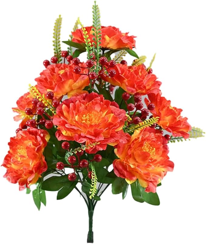 2 Packs Peonies Artificial Flowers Vintage Faux Peony Bouquet Fake Flower Arrangements for Vase Table Centerpiece Wedding Party Decoration Indoor Home Decor 2025
