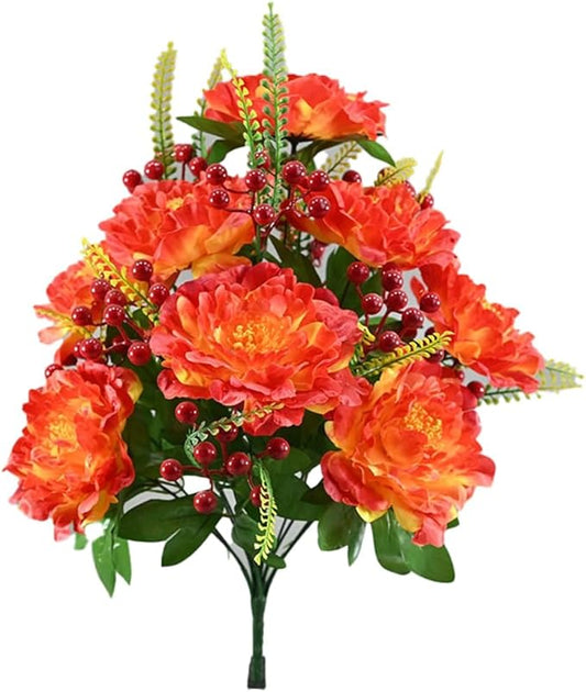 2 Packs Peonies Artificial Flowers Vintage Faux Peony Bouquet Fake Flower Arrangements for Vase Table Centerpiece Wedding Party Decoration Indoor Home Decor 2025