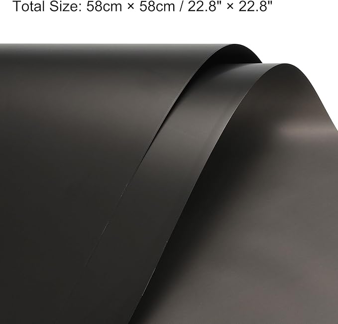MECCANIXITY 20 Pcs Double Sided Color Flower Wrapping Paper Black 22.8"x22.8" Waterproof for Florist Bouquet Supplies, DIY Crafts, Gift Box Packaging