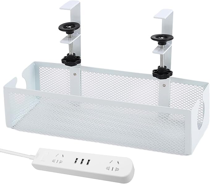 Under Desk Cable Tray - Non-Drilling Wire Organizer,Wire Organizer Under Desk,for Family Friends Students Adults Men Women Home Indoor Office Study Kitchen