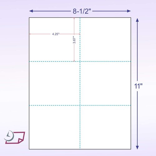 NextDayLabels - Blank Perforated Laser Printer Cards | 6 Up Per Page for School, Weddings & More (300 White Cards)