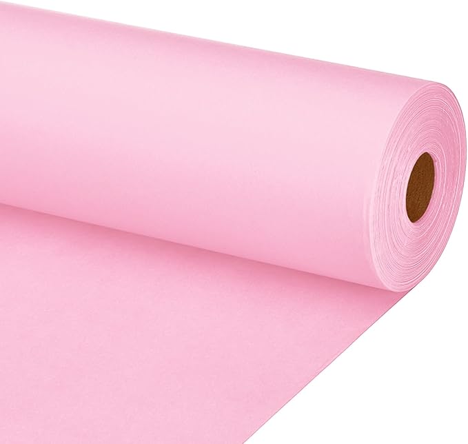 PATIKIL Wrapping Paper, 20"x1600"(130') Bulletin Board Paper Roll Kraft Paper Roll Construction 80GSM for Shipping Packing Gift Wrapping Craft Flower Bouquet Christmas, Pink