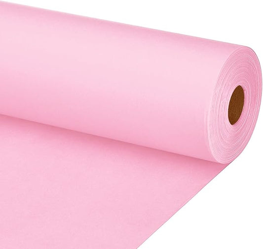 PATIKIL Wrapping Paper, 20"x1600"(130') Bulletin Board Paper Roll Kraft Paper Roll Construction 80GSM for Shipping Packing Gift Wrapping Craft Flower Bouquet Christmas, Pink