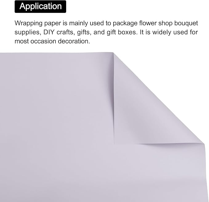MECCANIXITY 19 Pcs Flower Wrapping Paper 22.8x22.8 Inch Waterproof Florists Wrapping Paper for Florist Bouquet Supplies, DIY Crafts, Gift/Gift Box Packaging Smoky Purple