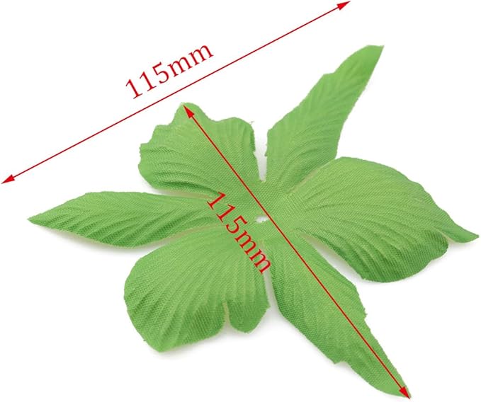 ZYAMY 50PCS Artificial Floral Calyx Petals Green Circular Fabric Floral Base with Holes for DIY Wedding Party Decorations Crafts Scrapbooking Accessories
