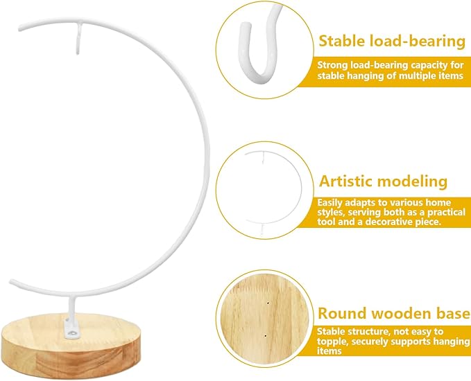 YY YEARCHY Awesomes Terrarium Ornament Display Stand Metal Stand Air Plant Stand Flower Pot Stand Holder Iron Pothook Stand for Hanging Glass Terrarium Globe Ball (2, White)