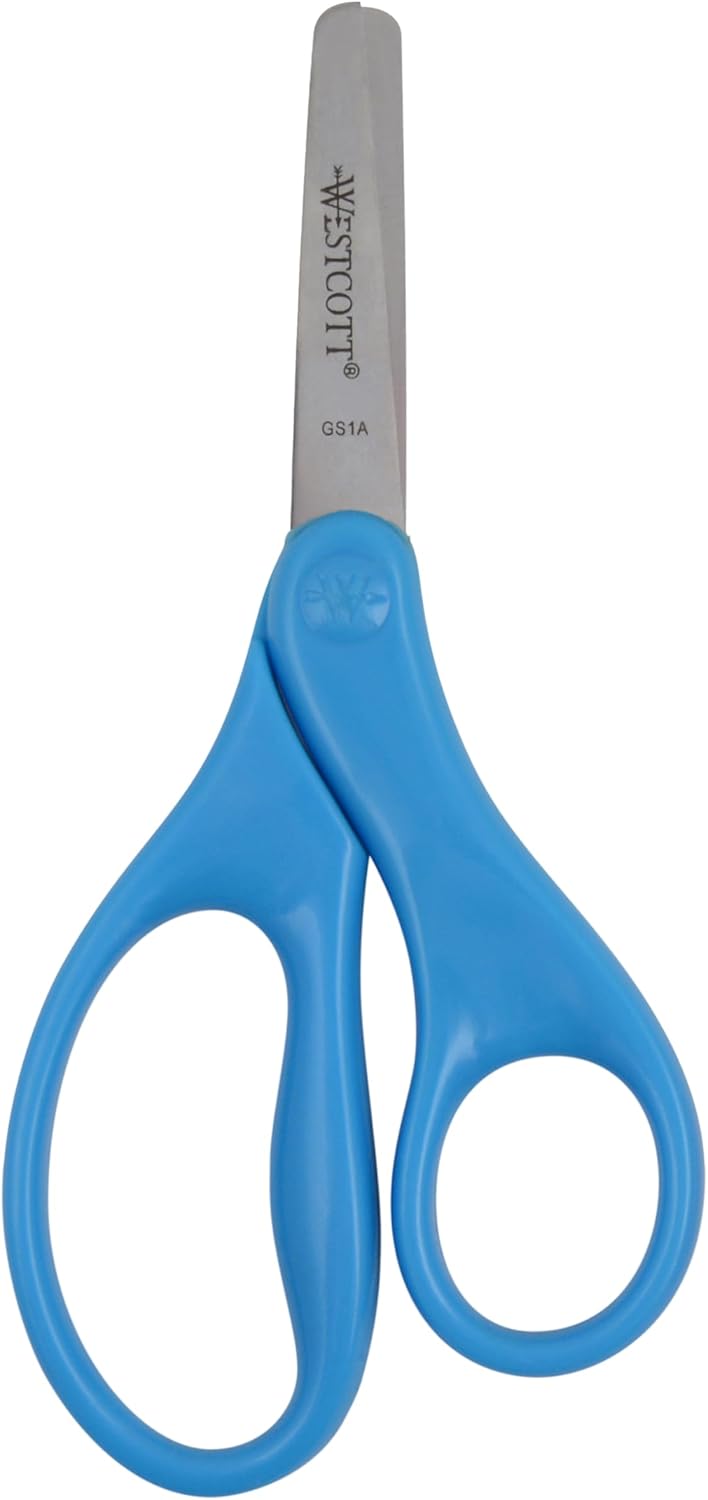Westcott 5" Blunt-Tip Scissors for Kids - Durable School & Craft Scissors in Red or Blue
