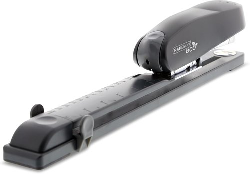 Rapesco 1281 ECO Long Reach Stapler - 50 Sheet Capacity, Front Loading, Charcoal Finish