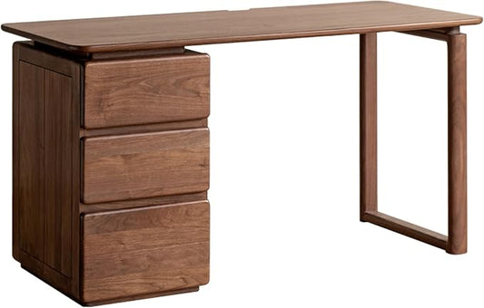 YESWOOD Home Office Desk, Gaming Desk, Mid Century Modern Computer Desk, Writing Desk with File Drawer for Study PC Desks 55.11" W