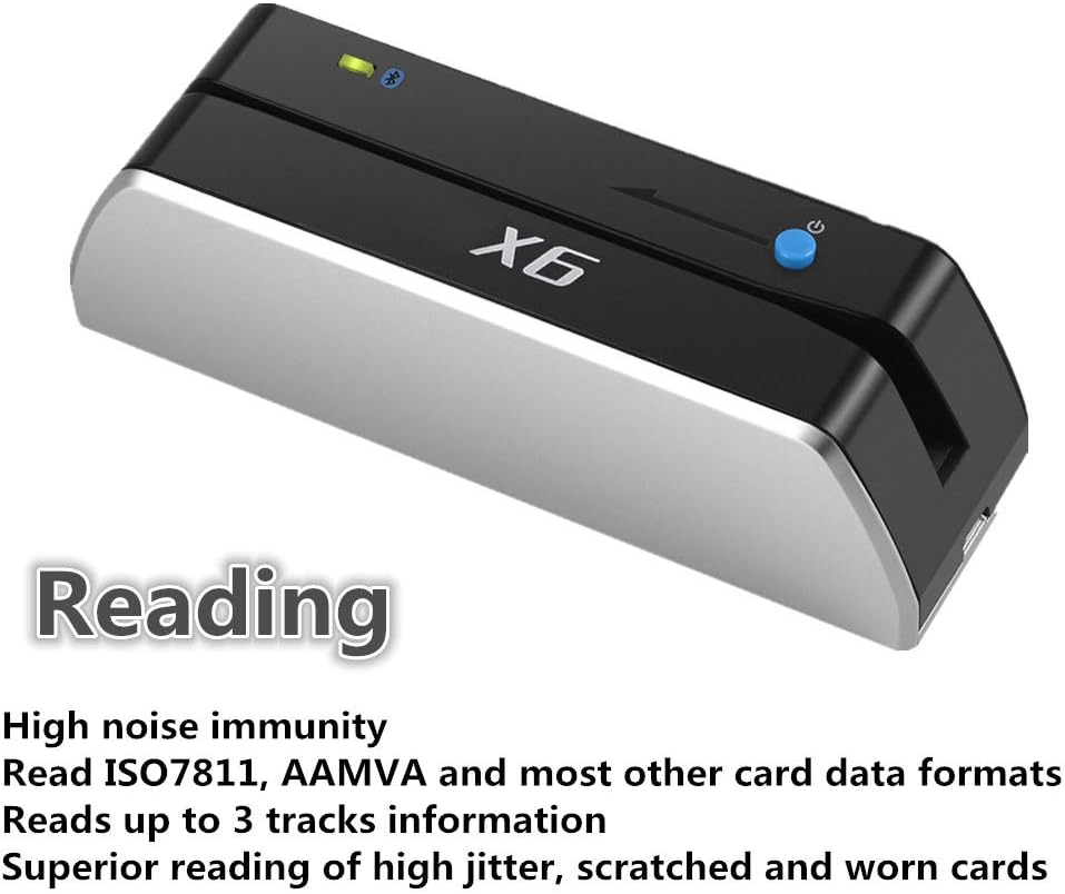 Skiennix Bluetooth USB Card Reader - Mini Portable 3 Tracks Writer & Encoder